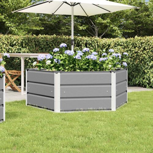 Vidaxl Jardinière Gris Clair 129 X 129 X 45 Cm Acier
