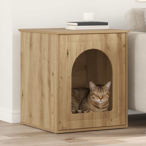 Vidaxl Maison Pour Chat Chêne Artisan 53 X 52 X 62 Cm