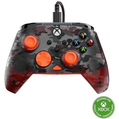 Turtle Beach Rematch Core Ghost Camo noir/orange - Manette de jeu filaire - Licence Xbox Series XS, Xbox One et PC - touches audio, moteurs de vibration et gâchettes d'impulsion, câble de 3 m