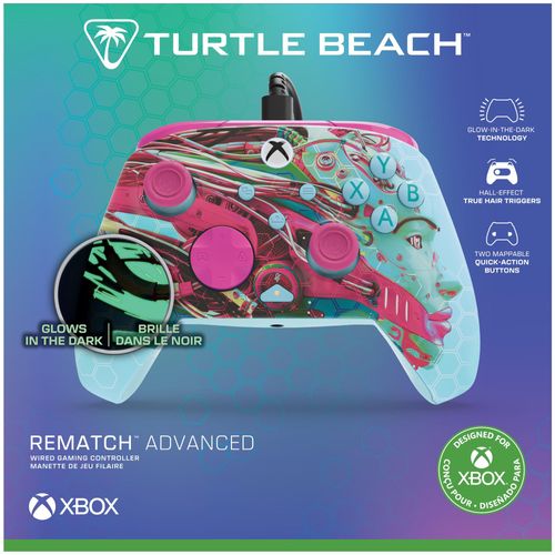 Turtle Beach Rematch Advanced Android Dream Manette de jeu filaire - Licence Xbox Series XS, Xbox One et PC avec Phosphorescent, Boutons Programmables, Gâchettes, commandes audio et câble de 2.5 m