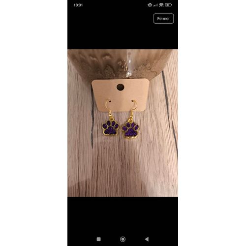 Boucles D'Oreilles Patounette Violette