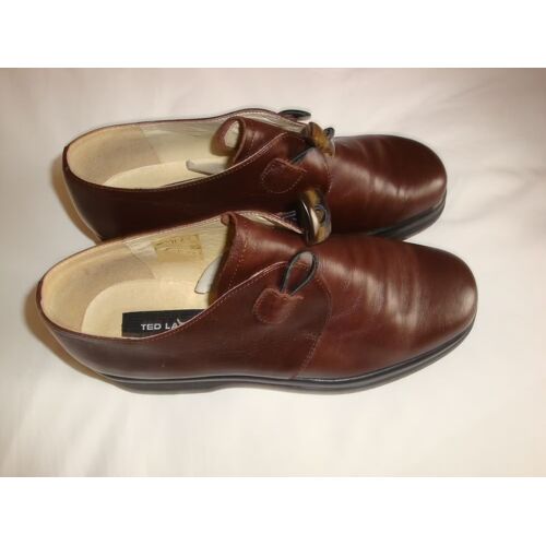 Chaussures Femme Ted Lapidus 38 Cuir Marron Fermeture Par Élastique Et Bouton