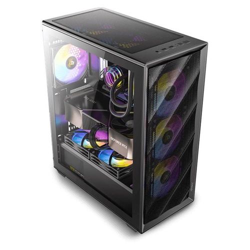 Antec AX85 ARGB - Mid tower jeux - ATX - panneau latéral fenêtré (verre trempé) - pas d'alimentation - USB/Audio