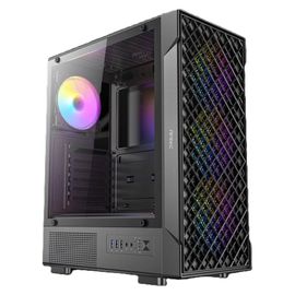 Antec VX320 ARGB - Mid tower jeux - ATX - panneau latéral fenêtré (verre trempé) - pas d'alimentation - USB/Audio
