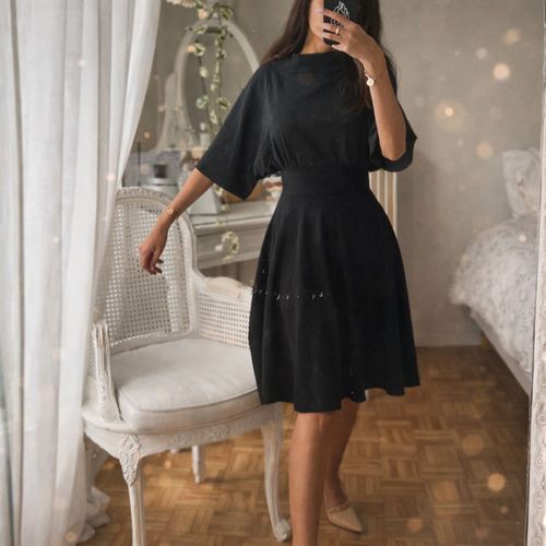 Top Zara Gris Foncé Col Montant Manches Larges – Style Old Money Chic (S/36)