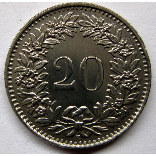 Pièce Monnaie Suisse, 20 Centimes Tête De Libertas, 1963 B, Cupronickel, (Et-59).