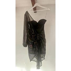 Mini Robe De Soirée Noire Moulante. Épaules Dénudées. Ultra Sexy. Taille 34