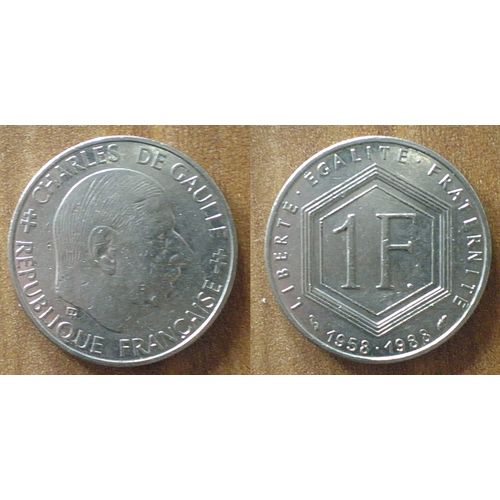 France 1 Franc 1988 Charles De Gaulle Commemorative Piece