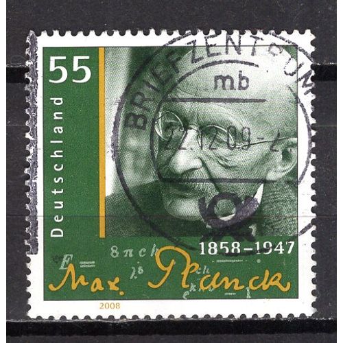 Allemagne Federale 2008 Celebrite Marx Planck Prix Nobel De Physique Yvert N° 2482 Oblitere