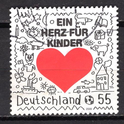 Allemagne Federale 2008 Don D' Organe Un Coeur Pour Enfant Yvert N° 2531 Oblitere