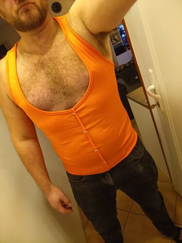 Débardeur Échancré Orange Homme Incerun