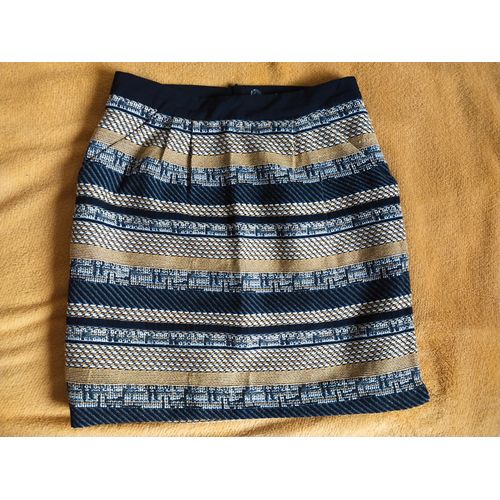 Jupe Camaieu Noir Moutarde T34