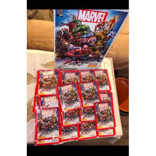 Bd album stickers Marvel + stickers pochettes 80 ans Marvel