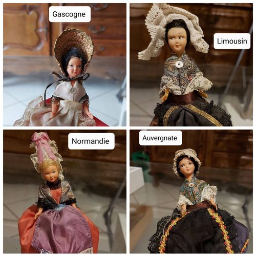 4 Poupées Collection Folkloriques Vintage