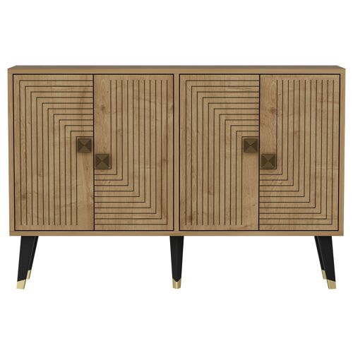 Buffet en bois "Ahart" - 120 x 30 x 80 cm - Chêne Saphir Or