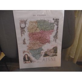 Gravure Sur Papier Ivoire A4 Departement Aisne
