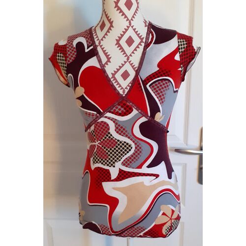 Tee-Shirt, Dpm, T. 2, Multicolore, Effet Coeur Croisé, Lien À L'arrière