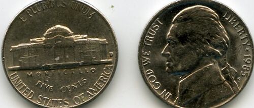 Etats Unis 5 Cents 1985 P Jefferson