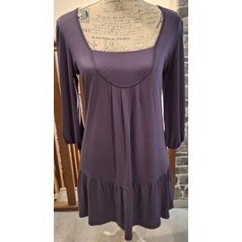 Tunique Longue Mauve Aux Manches 3/4