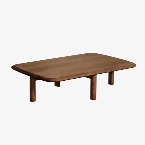 Table basse rectangulaire 100x65 cm en bois Trèves Marron Noyer Foncé