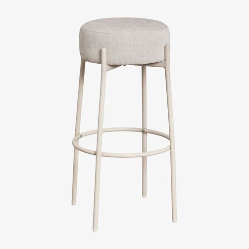 Pack de 2 tabourets hauts 75 cm rembourrés Anisa Tapioca Beige