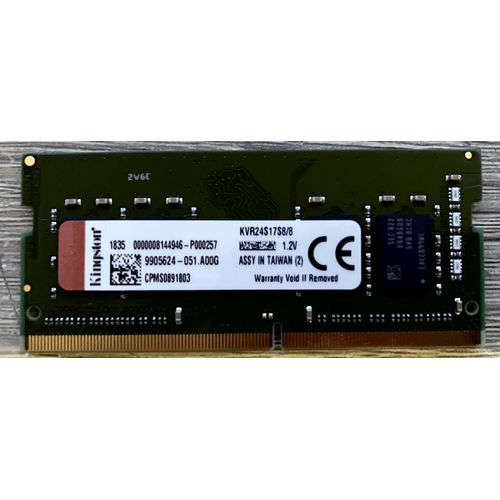 Kingston RAM KVR24S17S8 /8 - 2400 MHz DDR4 non ECC CL17 SODIMM 1R x 8 RAM- 8 Go