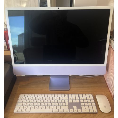 Ordinateur de bureau Apple - Modèle : iMac M4 2024 - Processeur : Puce Apple M4 - Écran : Jusqu'à 24 pouces - Mémoire vive : 16 Go - Stockage : 256 Go - Système d'exploitation : macOS