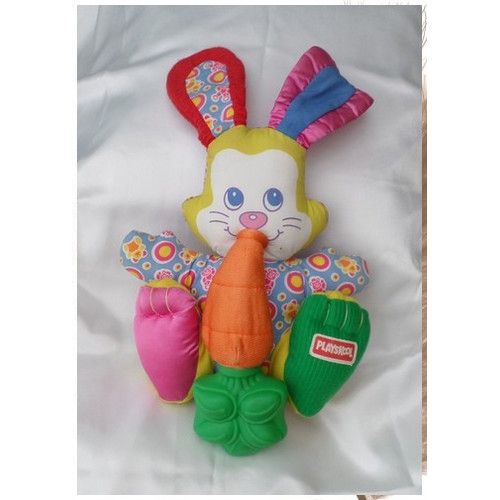 Doudou Peluche Lapin Carotte Activités Pouet Vintage 1995 Playskool