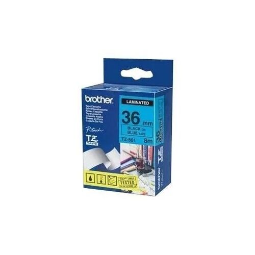 Brother TZ561 - Noir sur bleu - Rouleau (3,6 cm x 8 m) ruban laminé - pour P-Touch PT-1290, 3600, 530, 550, 9200, 9400, 9500, 9600, 9800, D800; P-Touch R RL-700