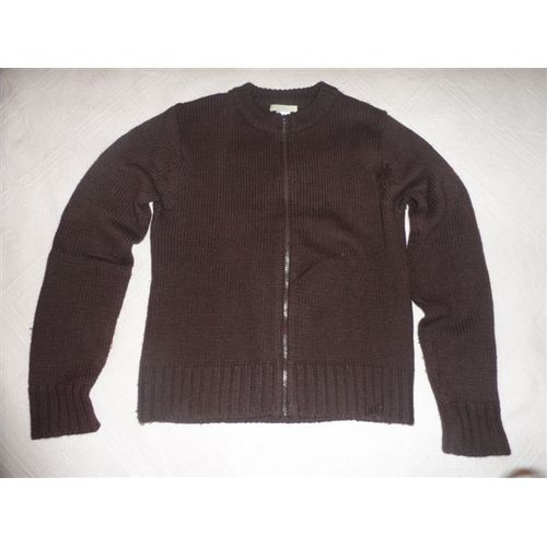 Cardigan Zippé Jersey Marron La Redoute