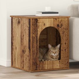 Vidaxl Maison Pour Chat Bois Ancien 53 X 52 X 62 Cm Bois D'ingénierie