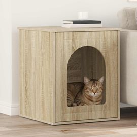 Vidaxl Maison Pour Chat Sonoma 53 X 52 X 62 Cm Bois D'ingénierie