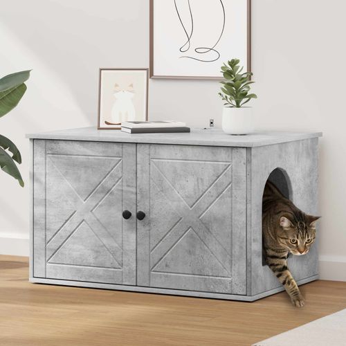 Vidaxl Maison Pour Chat Béton 85 X 55 X 50 Cm Bois D'ingénierie