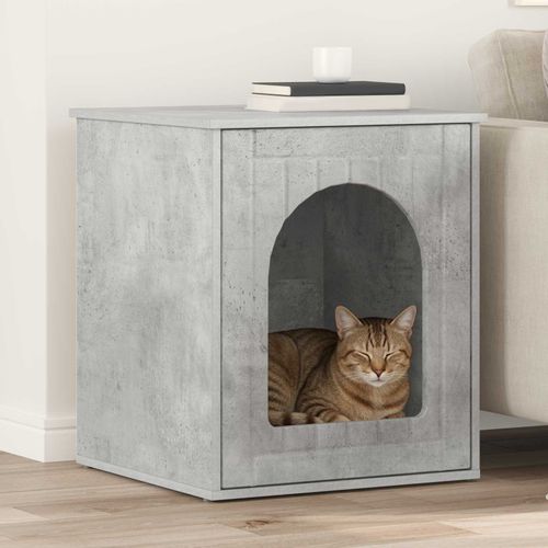 Vidaxl Maison Pour Chat Béton 53 X 52 X 62 Cm Bois D'ingénierie