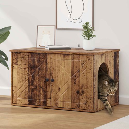 Vidaxl Maison Pour Chat Bois Ancien 85 X 55 X 50 Cm Bois D'ingénierie