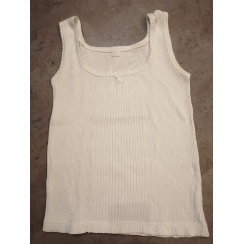 Débardeur Blanc Cotelé Taille 38/40