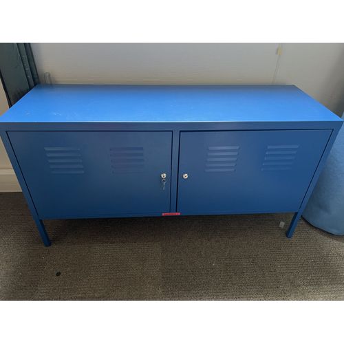 Meuble / armoire bas IKEA en métal bleu 