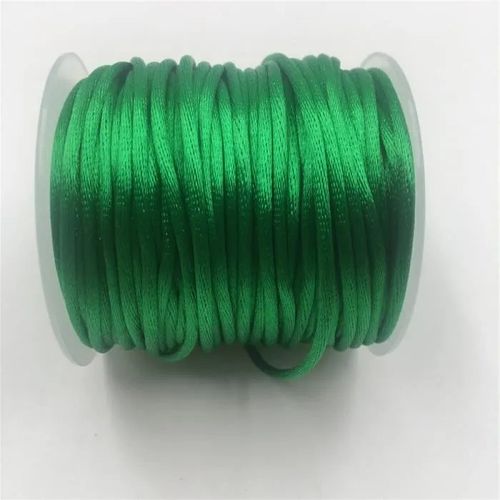 Laine Tricot - Pelote,Fil De Satin Tressé Coloré De 2mm,Pour Nministériels D Chinois,Bracelet En - 233 Emerald-100meters Roll