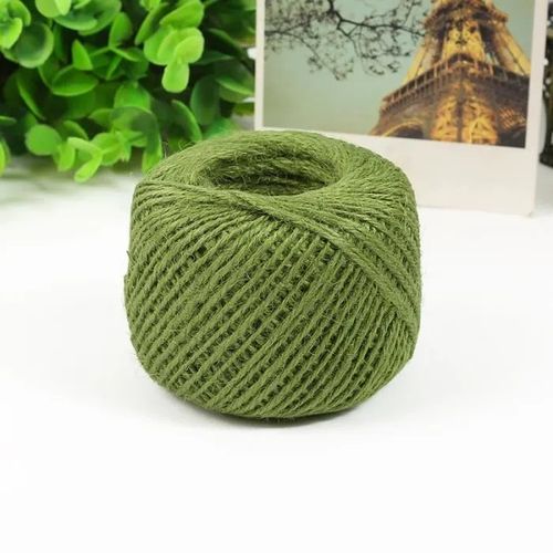Laine Tricot - Pelote,Rouleau De Ficelle De Jute Naturelle Colorée,Corde De Toile De Jute,Corde De Chanvre - Military Green