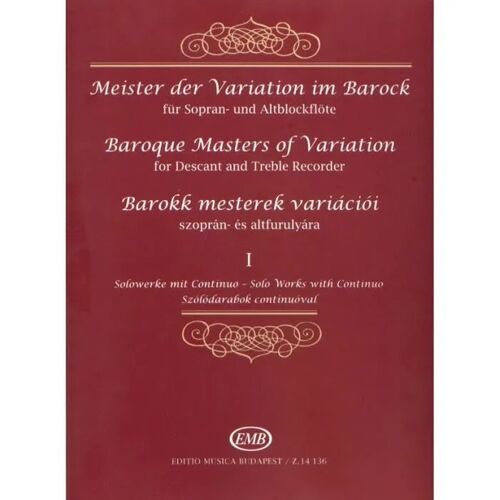 Meister Der Variation Im Barock Für Sopran- Und Al / Recueil
