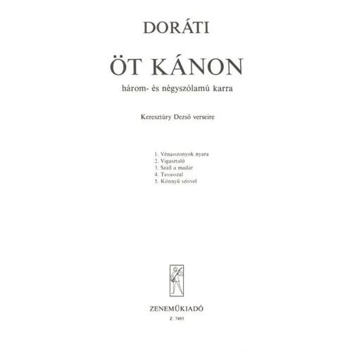 Öt Kanons - 5 Kanons / Recueil