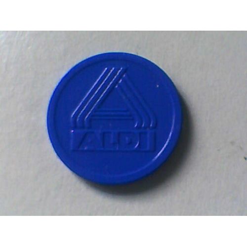 Jeton Caddie Plastique Bleu Aldi