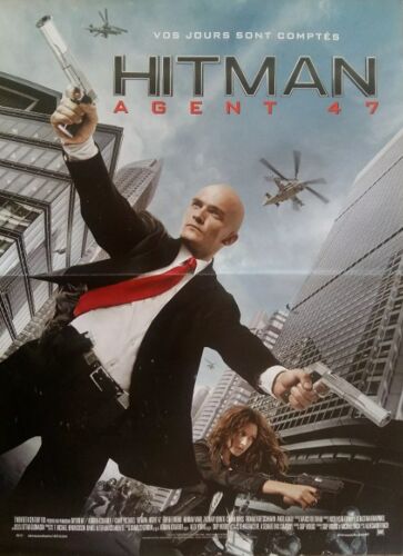 Hitman : Agent 47 - Affiche Originale De Cinéma - Format 40x60 Cm - Un Film De Aleksander Bach Avec Rupert Friend, Hannah Ware, Zachary Quinto, Ciarán Hinds - Année 2015