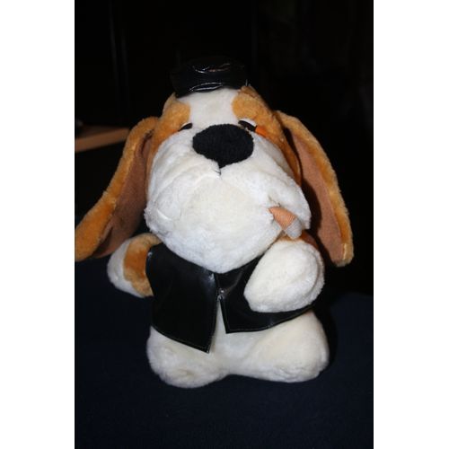Peluche chien biker 25 cms