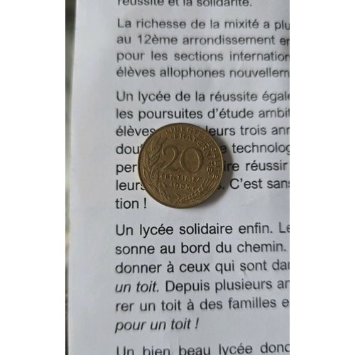 Piece De Monnaie 20 Centimes ....