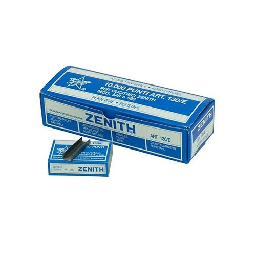 Zenith Lot De 10 Boîtes De 1000 Agrafes 130/E 6/4mm En Acier