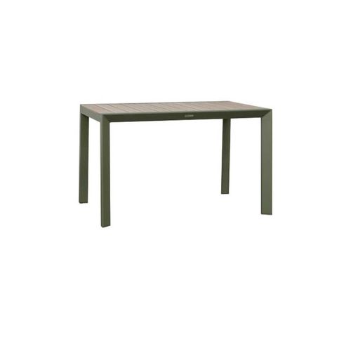 Table De Jardin Rectangulaire Alu Evasion 4 Places Effet Bois Lin Et Laurier - Hespéride