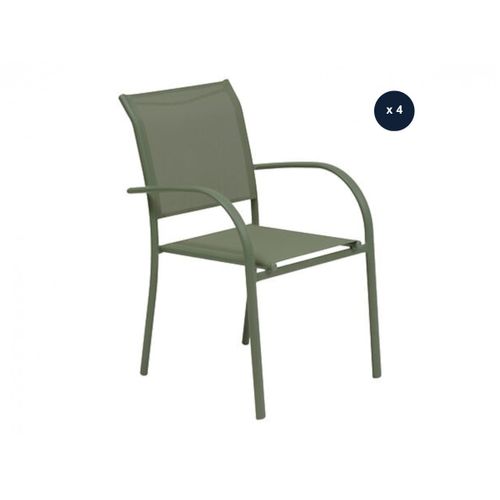 Lot De 4 Fauteuils De Jardin En Texaline Piazza Laurier - Hespéride