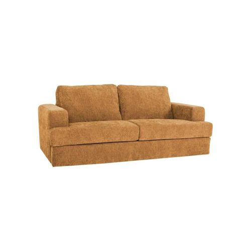 Canapé convertible DUNLOPILLO IGOR 3 places tissu gauffré ocre 231×107×90 cm