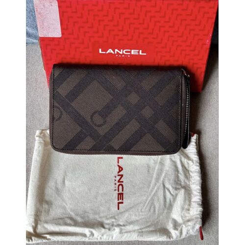 Pochette porte-documents Lancel – neuve, cuir &amp; toile, avec étui d’origine